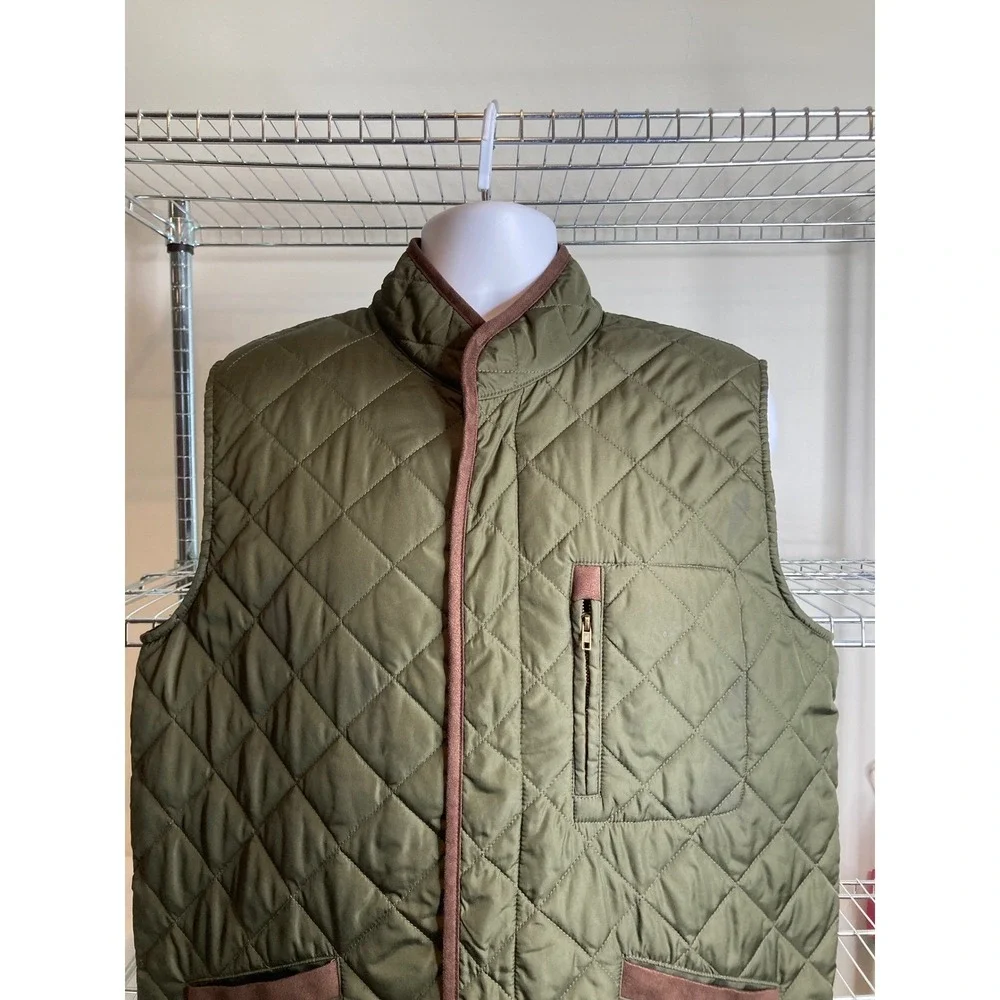 Wellington of Bilmore Men's Quilted Vest Size 52 XL Olive Green Old Money Gentry